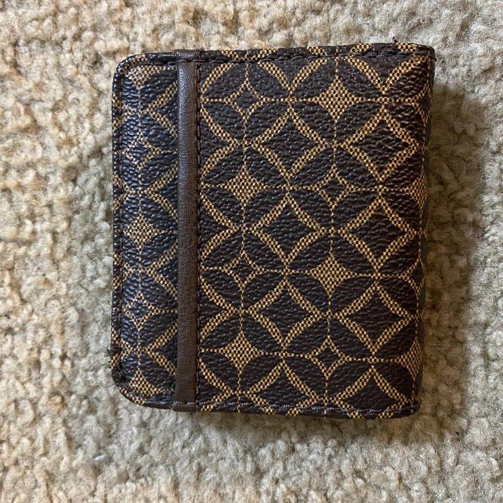 Patterned Tan & Brown Fossil Wallet - image 2